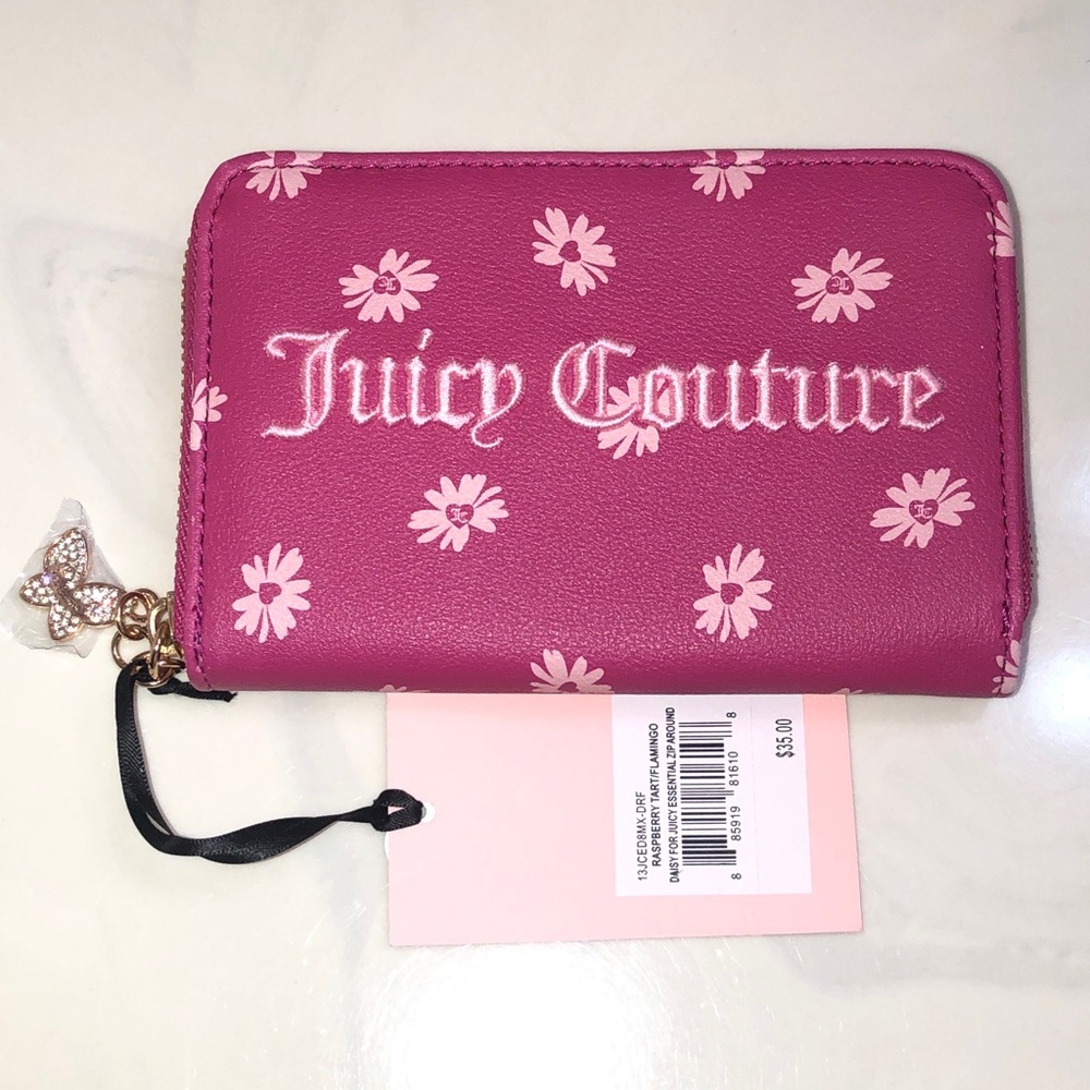 Juicy Couture Raspberry Tart Flamingo Daisy For Juicy Essential ZA Wallet NWT